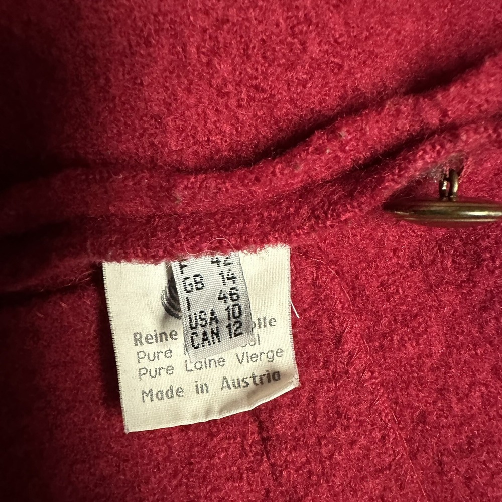 GIESSWEIN Wine & Green Loden Boiled Pure Wool Jacket US Size 10 Made in Austria - Picture 8 of 11